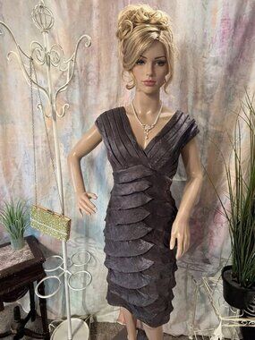 📌Adrianna Papell Timeless Chic Cocktail - Evening - Prom - Unique Layered Dress